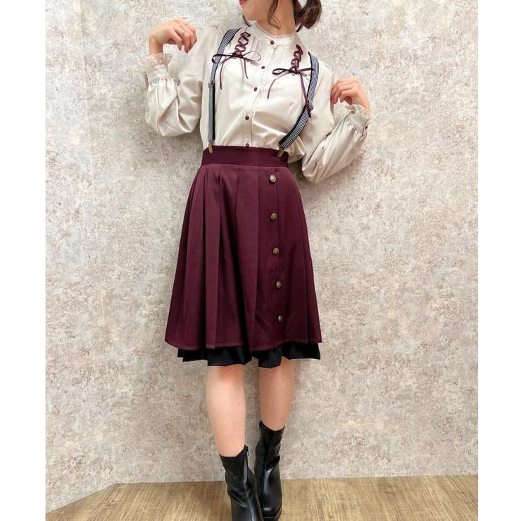 サスペンダー付プリーツスカート[品番：IGAW0004420]｜axes  femme（アクシーズファム）のレディースファッション通販｜SHOPLIST（ショップリスト）