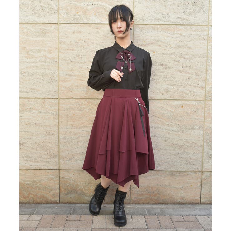 チェーンリボン付イレヘムスカート | axes femme | 詳細画像8 