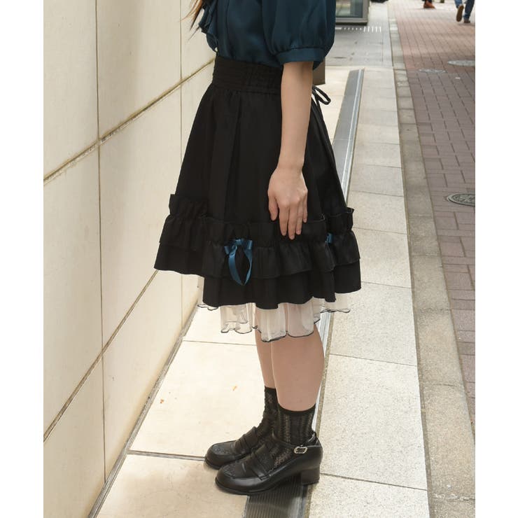 サテンリボンフレアスカート | axes femme | 詳細画像2 