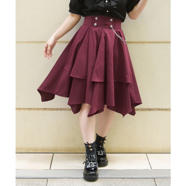 ワイン | チェーン付イレヘムスカート | axes femme