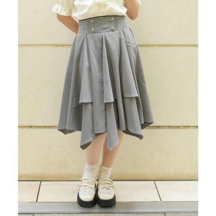 グレー | チェーン付イレヘムスカート | axes femme