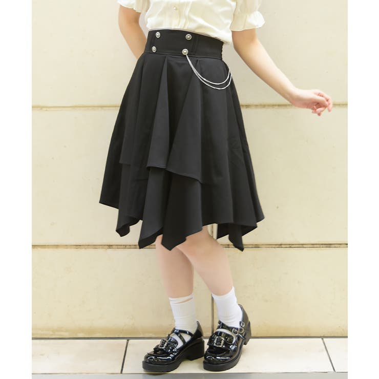 黒 | チェーン付イレヘムスカート | axes femme