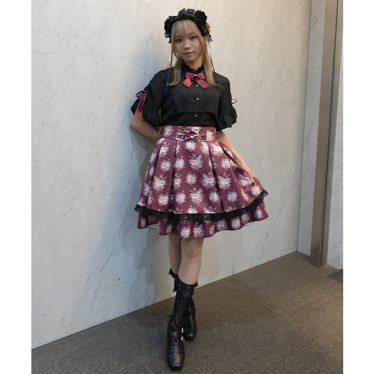 ローズブーケ柄ミドルスカート | axes femme | 詳細画像11 