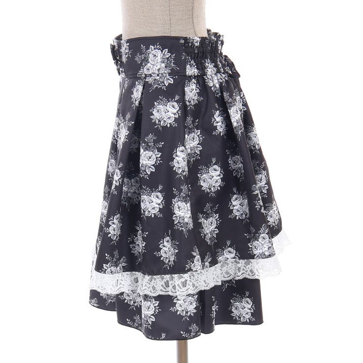 ローズブーケ柄ミドルスカート[品番：IGAW0007955]｜axes femme