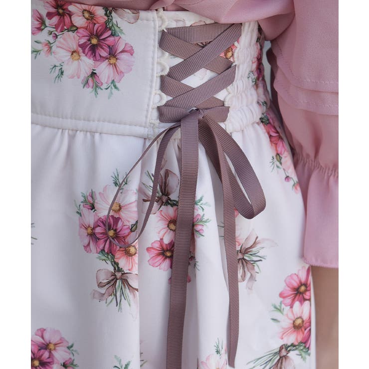 コスモスブーケ柄ミドルスカート | axes femme | 詳細画像6 