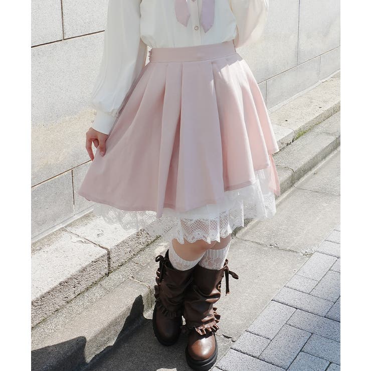 ピンク | イレヘムプリーツミドルスカート | axes femme