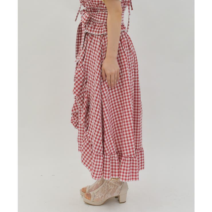 チェリー刺繍チェックスカート | axes femme | 詳細画像2 