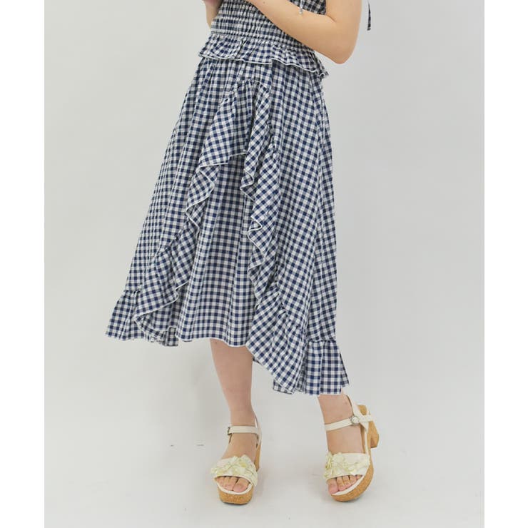 チェリー刺繍チェックスカート | axes femme | 詳細画像6 