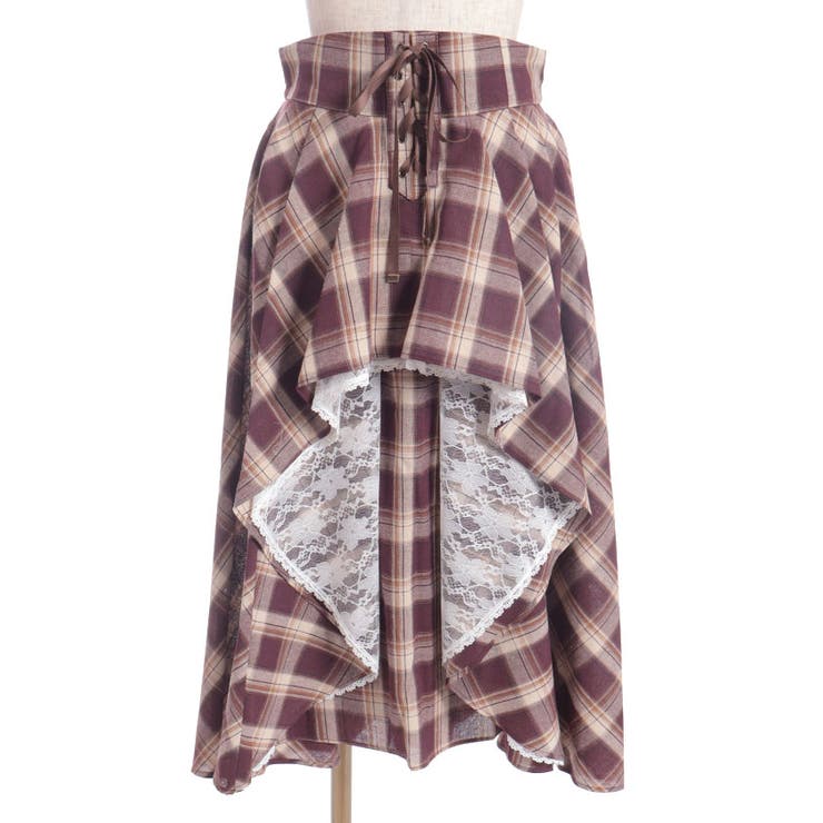 チェック柄レースフリルスカート | axes femme | 詳細画像12 