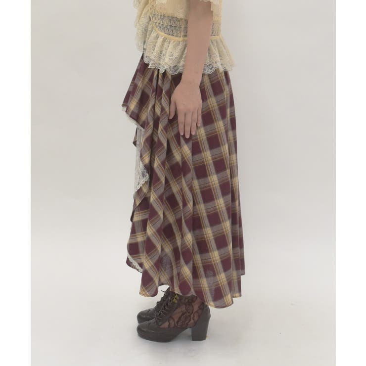 チェック柄レースフリルスカート | axes femme | 詳細画像2 