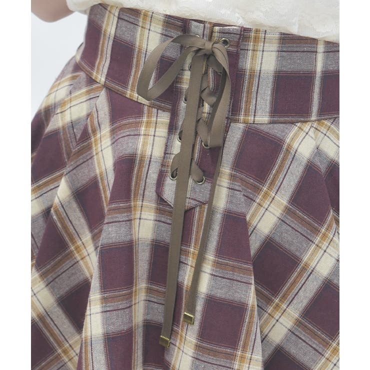 チェック柄レースフリルスカート | axes femme | 詳細画像6 