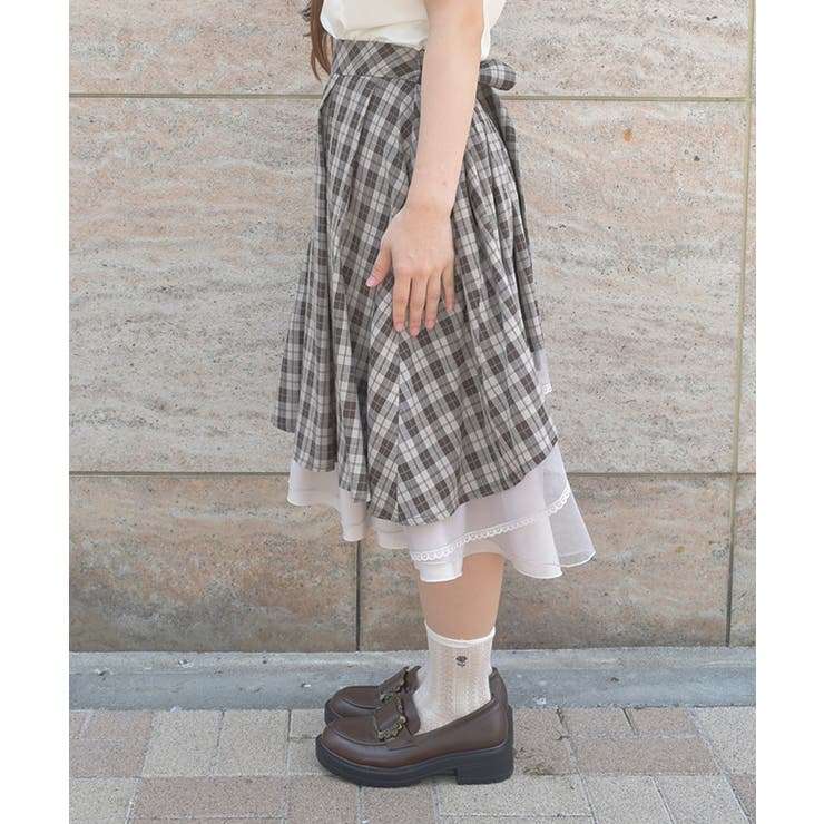 バックフリルミドルスカート[品番：IGAW0006651]｜axes femme