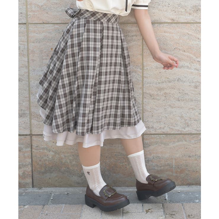 茶 | バックフリルミドルスカート | axes femme