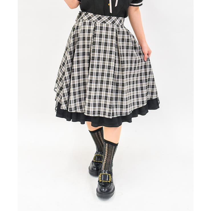 黒 | バックフリルミドルスカート | axes femme