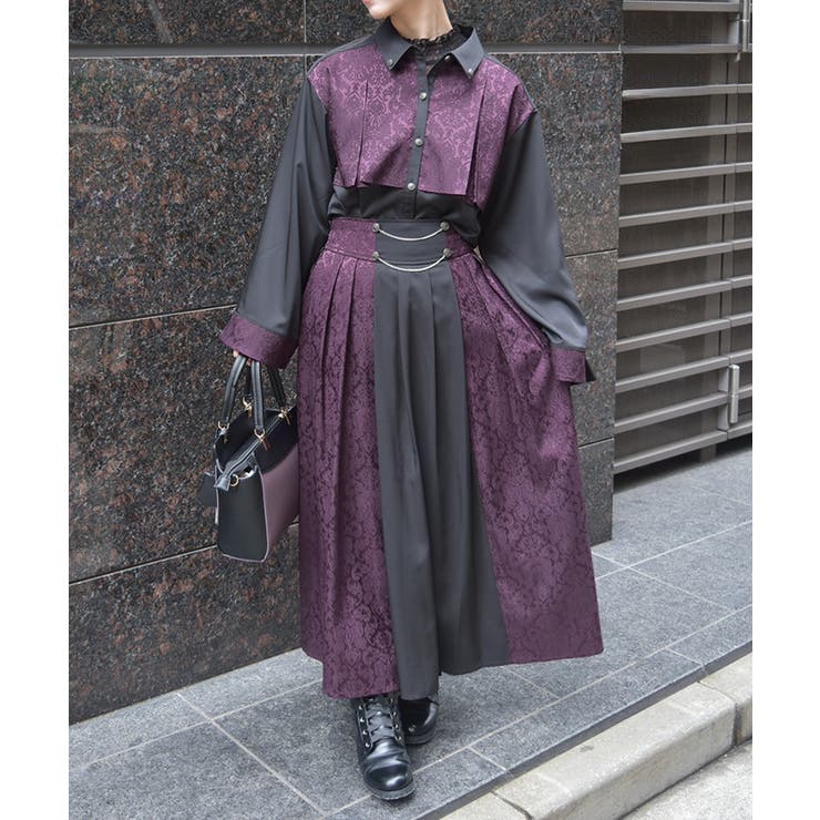 チェーン付ジャガード切替スカート | axes femme | 詳細画像8 