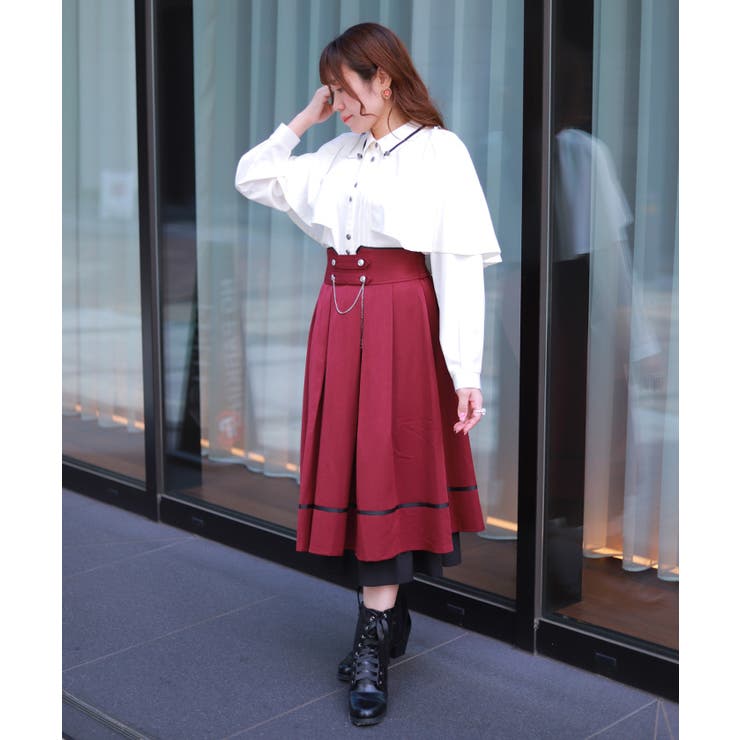 チェーン付き配色使いスカート | axes femme | 詳細画像10 