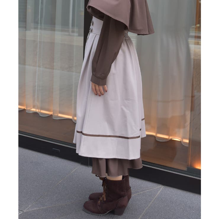 チェーン付き配色使いスカート | axes femme | 詳細画像2 