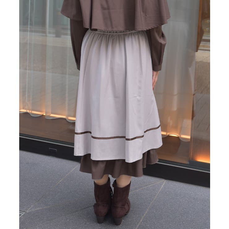 チェーン付き配色使いスカート | axes femme | 詳細画像3 