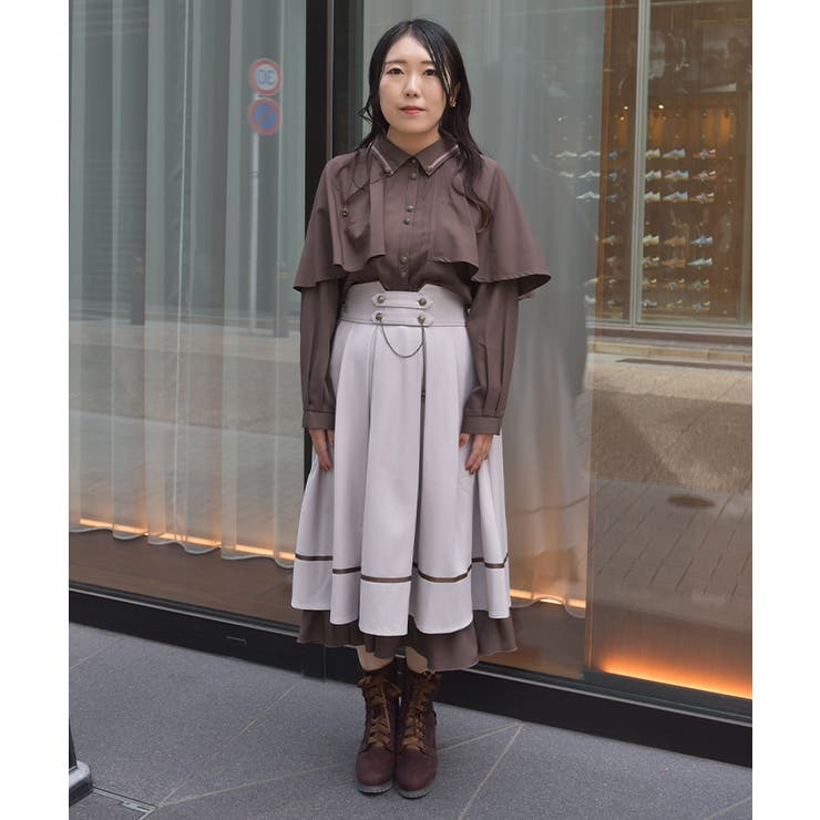 チェーン付き配色使いスカート | axes femme | 詳細画像4 