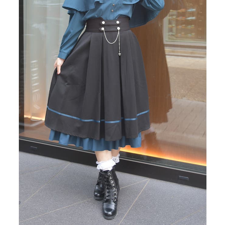 チェーン付き配色使いスカート | axes femme | 詳細画像5 