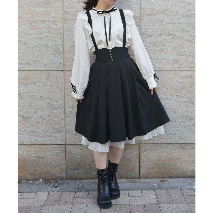 黒 | サス付レースアップスカート | axes femme