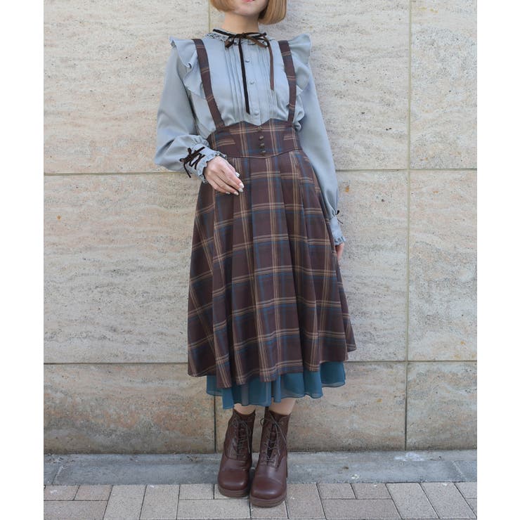 Ｄブラウン | サス付レースアップスカート | axes femme