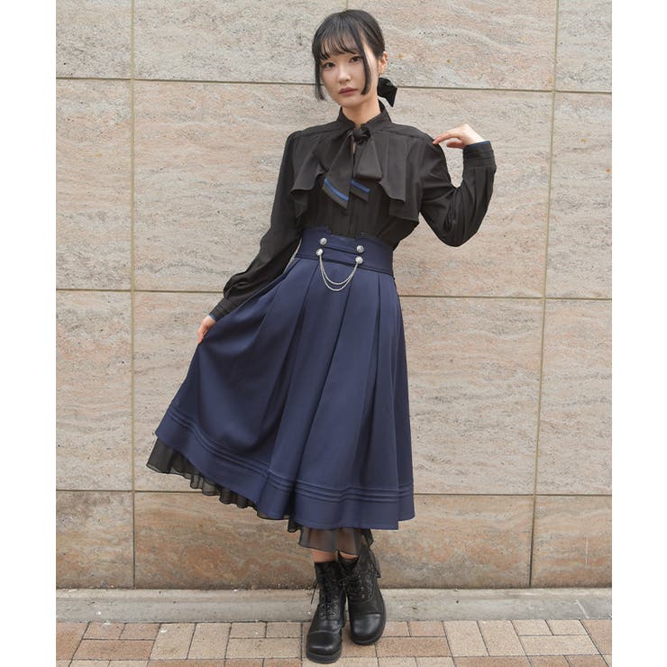 チェーン付ダブルボタンスカート | axes femme | 詳細画像9 