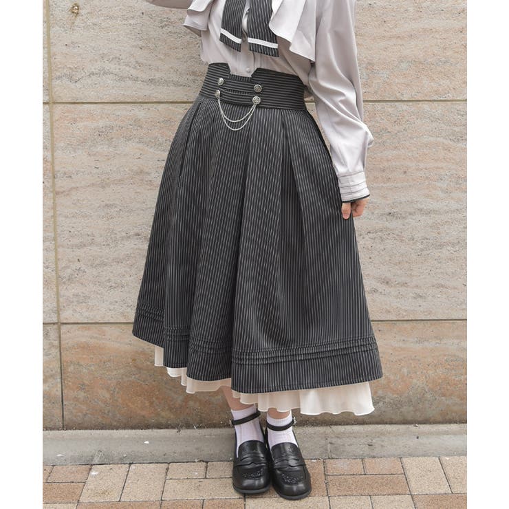 黒 | チェーン付ダブルボタンスカート | axes femme