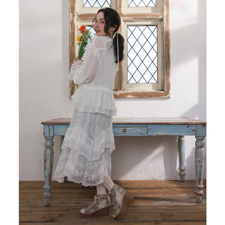 レースフリルスカート | axes femme | 詳細画像4 