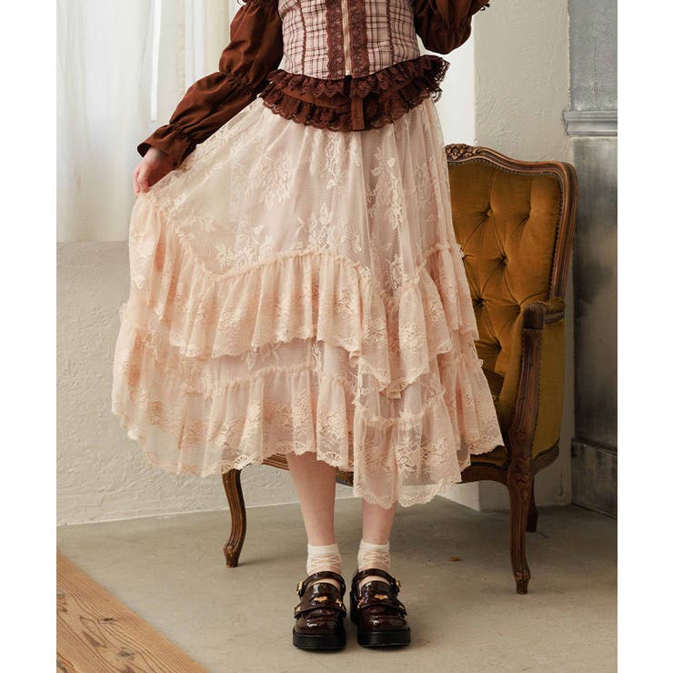 ピンク | レースフリルスカート | axes femme