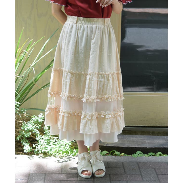 イエロー | コットンティアードスカート | axes femme