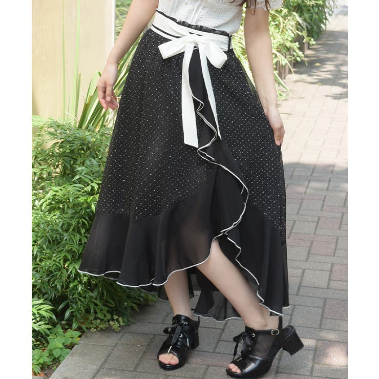 ラメシフォンフリルスカート | axes femme | 詳細画像6 