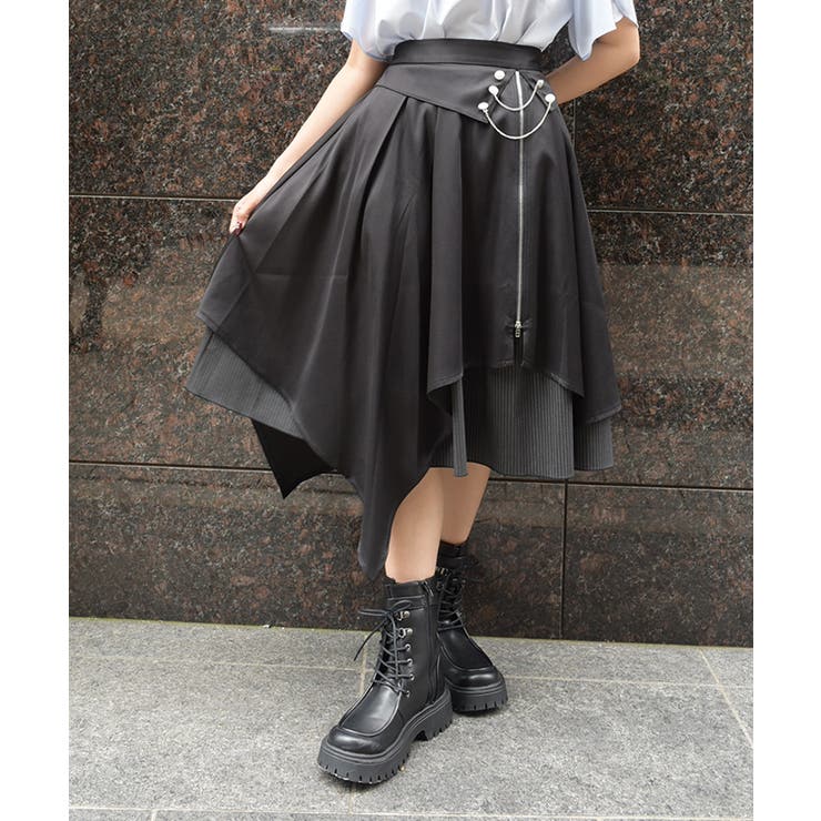 黒 | レイヤードイレヘムスカート | axes femme