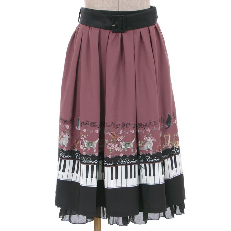 axes femme POETIQUEレトロ喫茶ベルト付スカート（ピンク） axes femme POETIQUEレトロ喫茶ベルト付スカート（ピンク