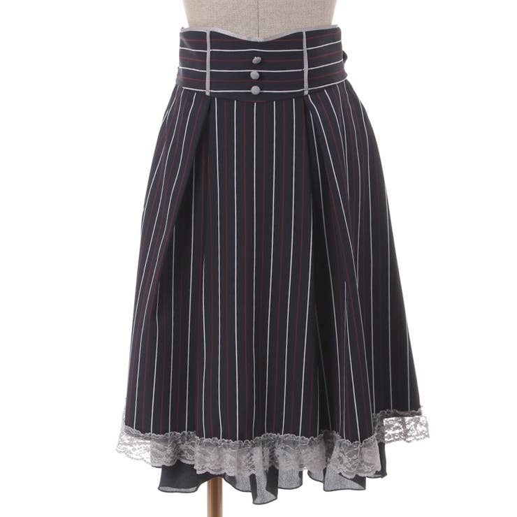 紺 | ストライプハイウエストＳＫ | axes femme