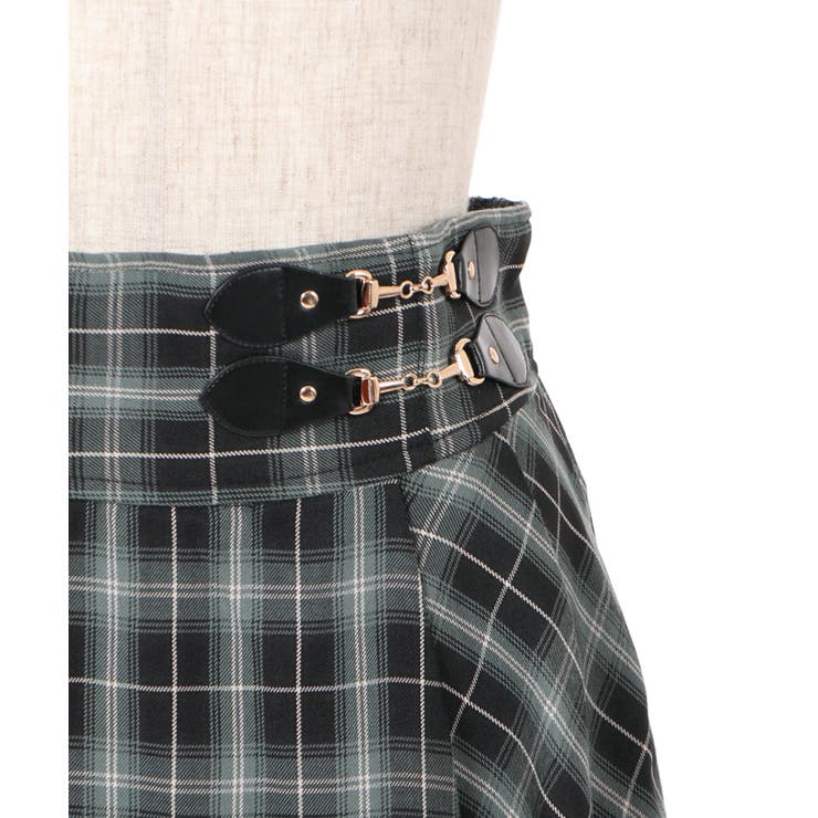 裾プリーツチェック柄SK[品番：IGAW0000699]｜axes femme