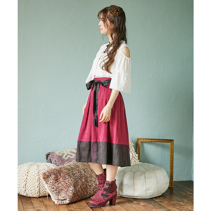 アジアンランタン刺繍スカート[品番：IGAW0003808]｜axes  femme（アクシーズファム）のレディースファッション通販｜SHOPLIST（ショップリスト）