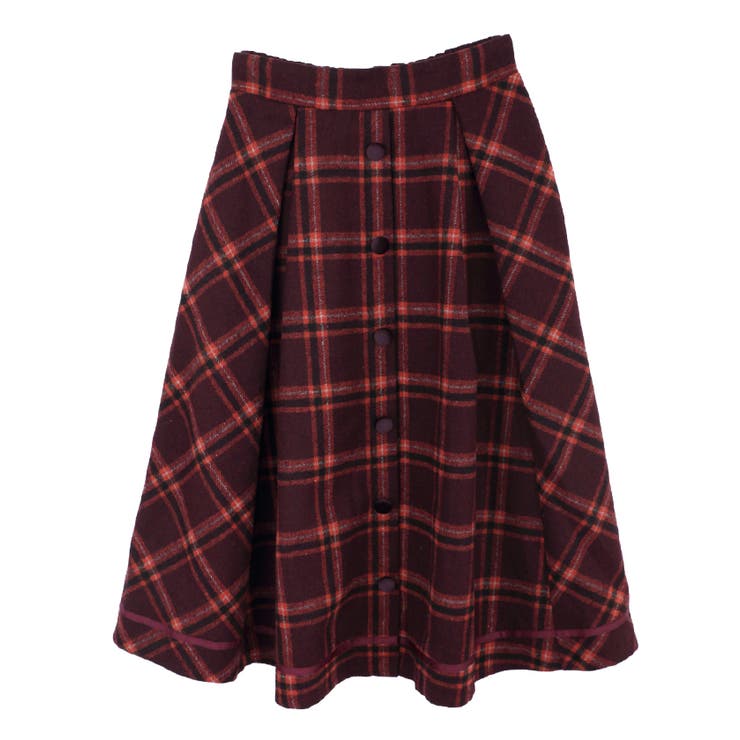 シャギーチェックミディSK[品番：IGAW0001164]｜axes femme