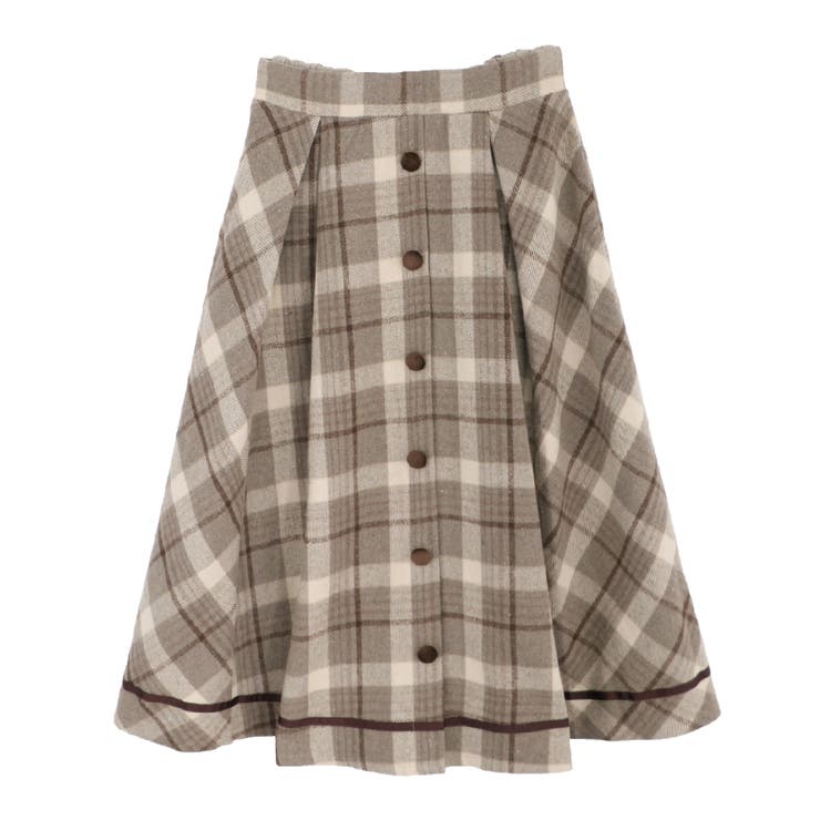 シャギーチェックミディSK[品番：IGAW0001164]｜axes femme
