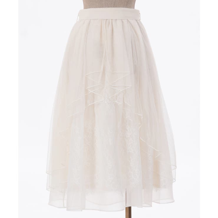 バックフリルチュールスカート[品番：IGAW0004625]｜axes femme