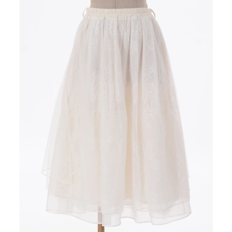 バックフリルチュールスカート[品番：IGAW0004625]｜axes femme  