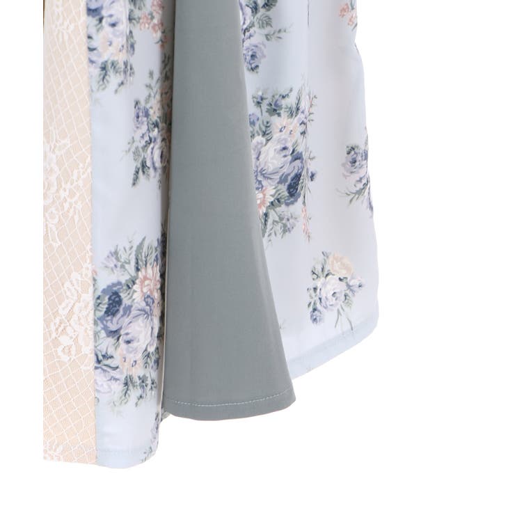 ローズ柄切替ロングフレアSK[品番：IGAW0001470]｜axes femme