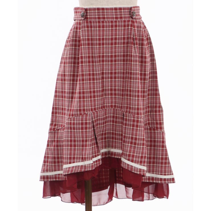 ワイン | チェックフィッシュテールスカート | axes femme