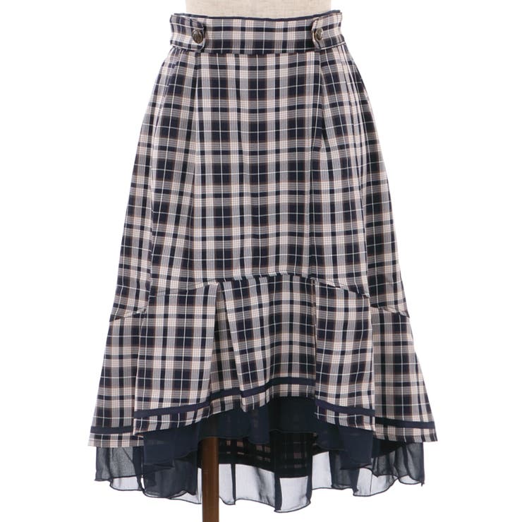 紺 | チェックフィッシュテールスカート | axes femme