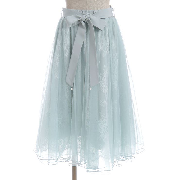 レース×チュールスカート[品番：IGAW0006363]｜axes femme