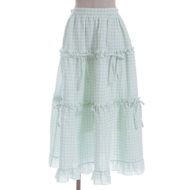 ギンガムティアードスカート | axes femme | 詳細画像12 