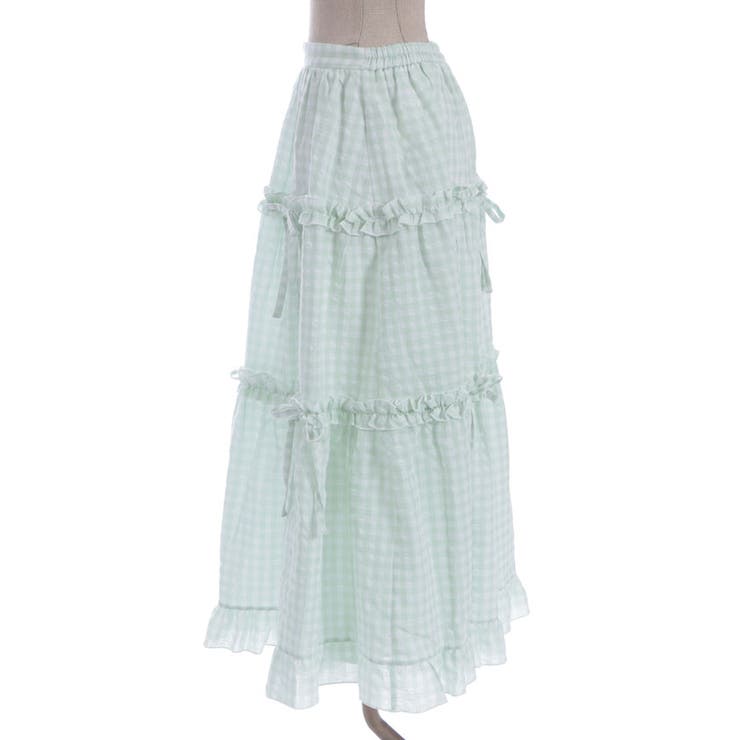 ギンガムティアードスカート | axes femme | 詳細画像13 