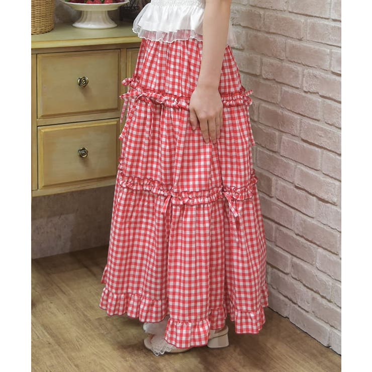 ギンガムティアードスカート | axes femme | 詳細画像4 