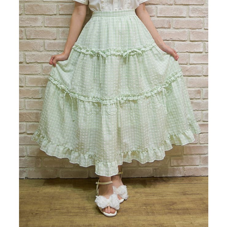 ミント | ギンガムティアードスカート | axes femme