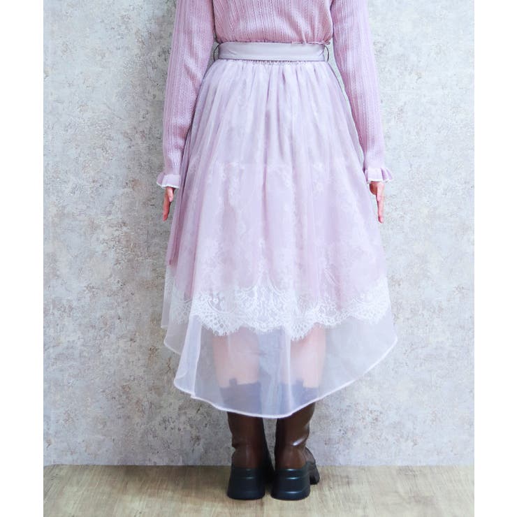 レース×チュールイレヘムスカート | axes femme | 詳細画像3 